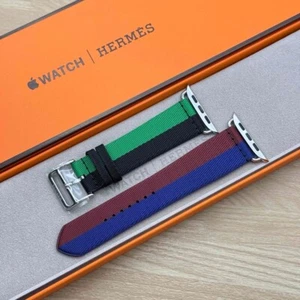 HERMES Apple Watch 45mm Nylon Band Single Tour Twill Jump Casaque Unused w/Box - Zdjęcie 1 z 9