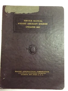 Motores de avión Wright 1944 Cyclone 9GC manual de servicio original - Imagen 1 de 12