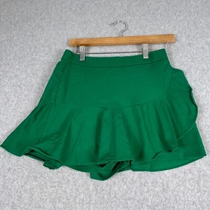 Zara Mini Skort Women Medium Green Ruffle Wrap High Elastic Waist Summer Preppy - Picture 1 of 8