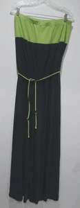 Prelude Women's Strapless Palazzo Pants Jumpsuit Navy Blue & Green Size L **NWT* - Picture 1 of 3