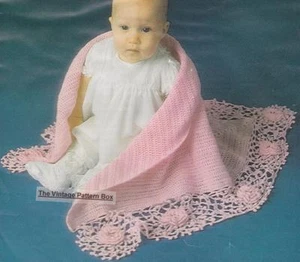 BABY SHAWL IRISH ROSE - 3ply or 4ply- COPY Baby crochet pattern - Picture 1 of 1