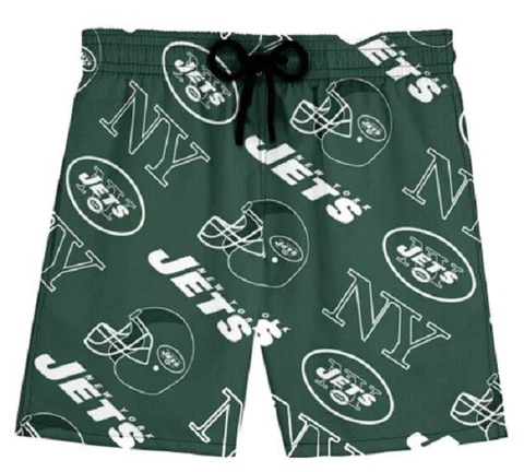 NEW Shuqqur Men's NFL New York Jets Long Swim Trunks Board Shorts Size Large Cover