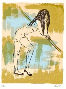 1960s Claude Balta Female Figure Serigraph - Picture 1 of 2