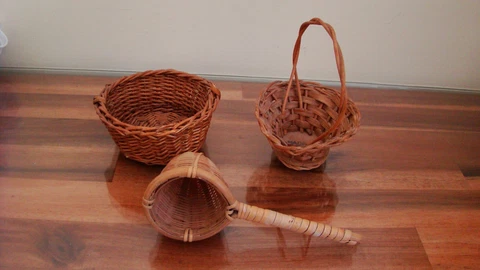 Wicker Basket Lot - Small - Hong Kong Flower Tea Storage - Lot of 3 Cover
