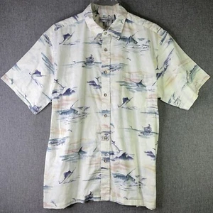 AFTCO Bluewater Men's XXL Hawaiian Shirt Saltwater Fishing Marlin Swordfish SS3 - Picture 1 of 10