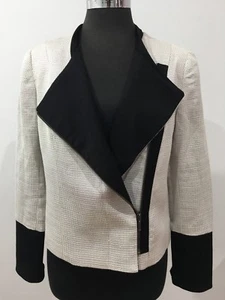 Seduce Vintage Fashion Retro Boho Party Style Zip Black & White Jacket Size 10 - Bild 1 von 12