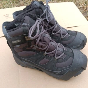 MERRELL WOMENS BLACK LACE UP WATERPROOF SNOW QUEEN WINTER BOOTS SIZE 8 US - Picture 1 of 15