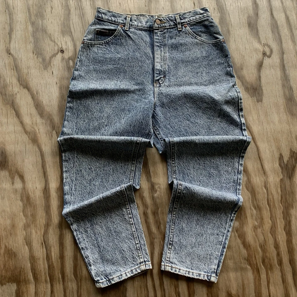 Pantalones de mezclilla para mujer Lee de colección años 80 90 cintura alta lavado ácido mamá cónicos EE. UU. 14P Foto 1 de 4