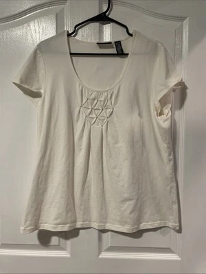 Blusa Apostrophe Feminina Stretch Cor Creme Manga Camisa Tamanho XL - Imagem 1 de 4