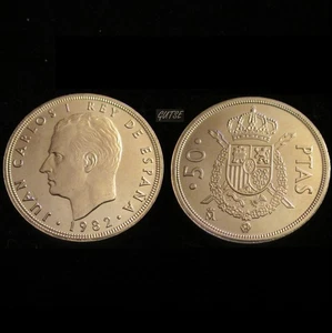 SPAIN, JUAN CARLOS I, 50 PESETAS 1982, ORIGINAL LUSTER, UNCIRCULATED. - Picture 1 of 1