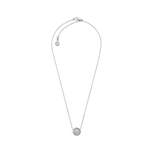 Stainless Steel and Pavé Crystal Pendant Necklace for Women Color Silver Mode... - Picture 1 of 6
