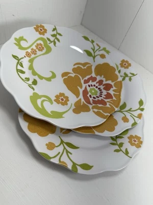 Juego de 3 platos de ensalada de plástico melamina cítrica floral Better Homes & Gardens Foto 1 de 3