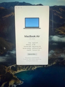 Apple MacBook Air 13,3"-Laptop (256 GB SSD, Apple M1, 8 GB RAM) – Space Grau –... - Bild 1 von 6