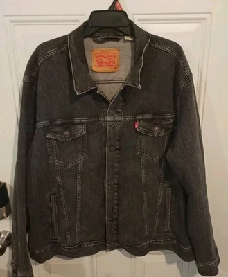 Chaqueta de Camionero LEVI'S XXL Para Hombre Gris Denim Bolsillos Internos Usada Foto 1 de 4