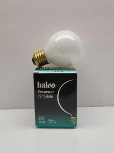 Halco 60W 130V G19 White Decorator 2.5" Globe Light Bulbs 👍 - Picture 1 of 3