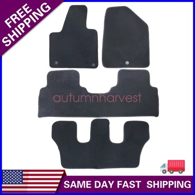 Alfombrillas de terciopelo negras delanteras traseras y tercera fila para Kia Sorento 2016-2020 Foto 1 de 4