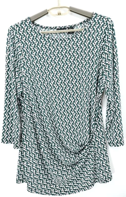 Top túnica mujer TAHARI poliéster manga 3/4 acanalada geométrica multicolor XL Foto 1 de 4