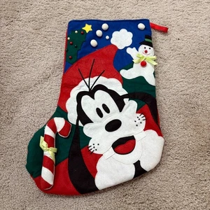 Calza natalizia vintage anni 90 Disney Store GOOFY applicazione feltro 3D retro rosso - Foto 1 di 10