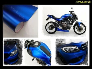 Film vinyle covering mat chrome bleu 152 x 60 cm thermoformable adhésif - Imagen 1 de 1