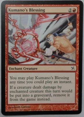 MAGIC THE GATHERING BETRAYERS OF KAMIGAWA RED KUMANO'S BLESSING ENCHANTMENT CARD - Image 1 of 2