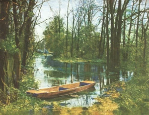 Wooden Boat in Swamp by Holenberger - Picture 1 of 1