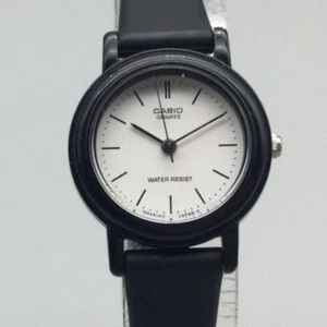 Casio Watch Women 25mm Black White 1330 LQ-139 Round Dial Black Band New Battery - Picture 1 of 17