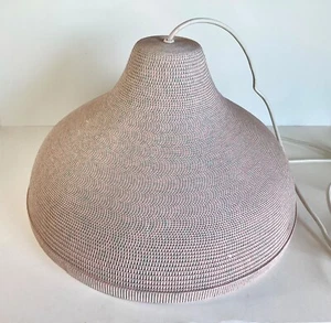 Vintage Flute Chicago Corrugated Cardboard Pendant Light Lamp Pink Teal 1980s - Picture 1 of 12