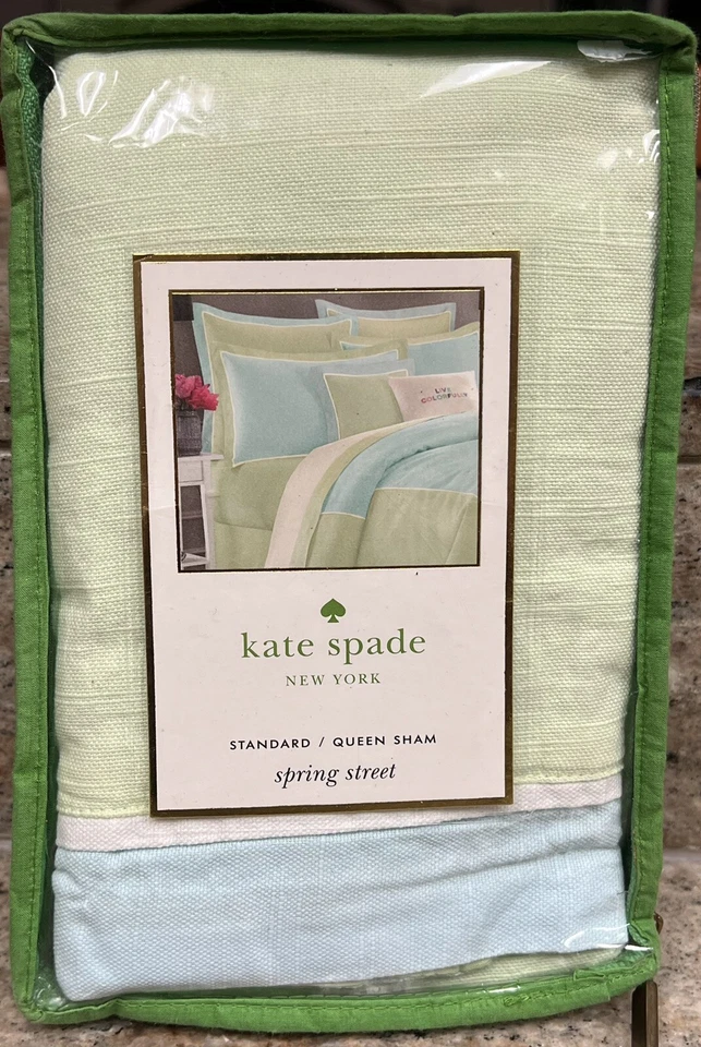 Kate Spade Spring Street Azul Verde Estándar Falso Almohada Falso Foto 1 de 1