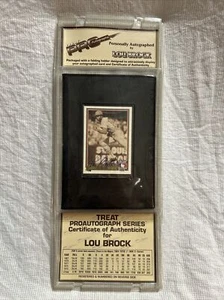 PRO TREAT AUTOGRAPHS 1991 Upper Deck LOU BROCK Autograph *Authenticity Folder - Picture 1 of 4
