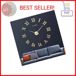 VREAONE Large 3D DIY Wall Clock, Giant Roman Numerals Clock Frameless Mirror Big - Picture 1 of 2