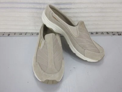 EASY SPIRIT Hot Racing Women's 8.5M LEATHER Textile Mules Comfort Beige Padded - Image 1 of 4