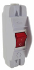 Schnurschalter weiß, auswechselbare Wippschalter mit Schraubanschluss Rot Bel.