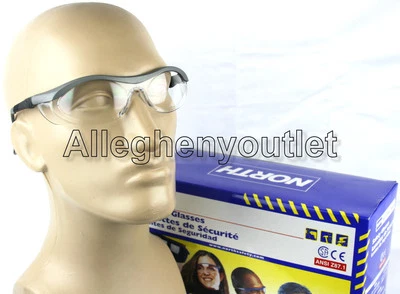 North CLEAR SAFETY SHOOTING GLASSES GREY FRAMES T57005GRY Eye Protection NEW - Image 1 of 4