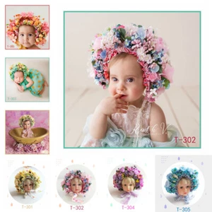 Newborn Studio Photo Shoot Photography Prop Baby Girl Floral Hat Cap Headdress - Picture 1 of 18