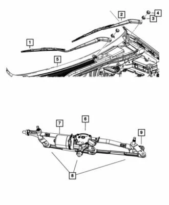 Genuine Mopar 2008-2020 Dodge Grand Caravan Windshield Wiper Motor 68028446AC - Image 1 of 4