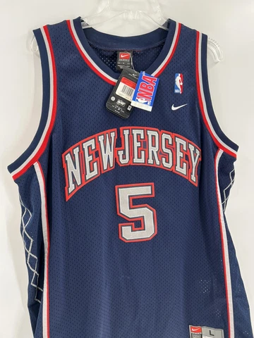 Vintage Authentic NEW W Tags Nike Jason Kidd Swingman #5 Navy Jersey Large+2 Cover