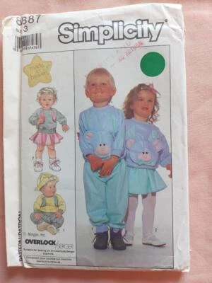 Simplicity 8887 Toddler's Pullover Top & Pull on Pants & Skirt Pattern Size 3 - Image 1 of 2
