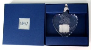 Mikasa Crystal Ornament Heart Shaped Cherub's Melody QQ178/525 Made In Japan - Picture 1 of 7