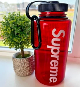 SUPREME x NALGENE WIDE MOUTH 1000 ML WATER BOTTLE RED BOX LOGO BOGO SS14 2014 DS - Picture 1 of 4