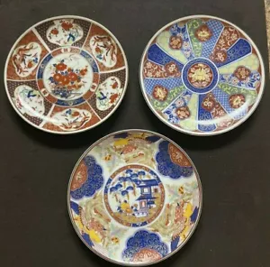 SET OF 3 Vinatge Imari Ware Japan 6.5" Plates - Picture 1 of 6