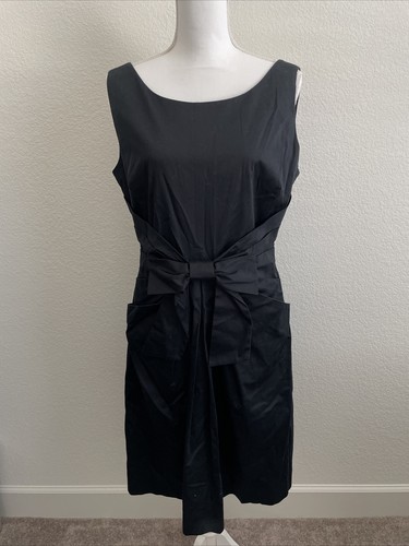 Abito senza maniche senza maniche Kate Spade con fiocco con tasca anteriore taglia 12 nero