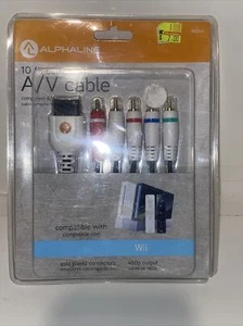 AlphAline NINTENDO Wii Component HD AV Cable Wire Gold Plated Kmart New - Picture 1 of 4
