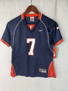 Illinois Illini Girls Fitted Football Jersey Navy #7 - Picture 1 of 2