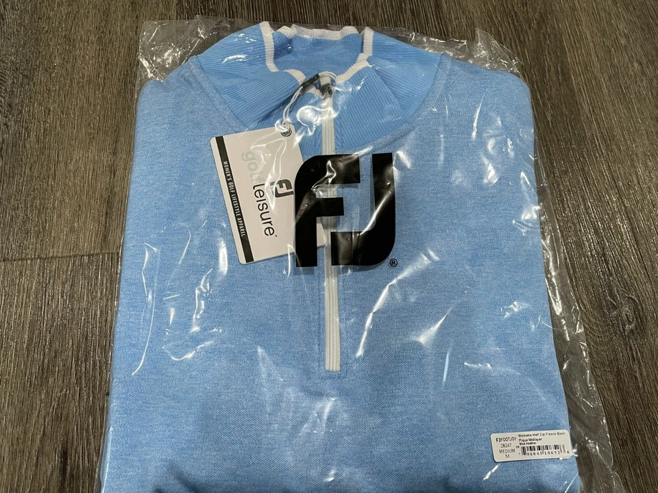 FootJoy Golf Womens Sleeveless Shirt Size Medium Blue Houndstooth 28292 -