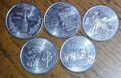  2000 - P Mint - State Quarters (COMPLETE YEAR SET) 5 Coin Set - Image 1 of 2