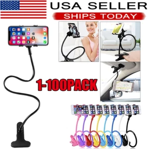 Universal Mobile Phone Gooseneck Stand Holder Flexible Bed Desk Table Clip lot - Picture 1 of 15