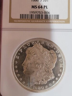 1880 S $1 Morgan Dollar NGC MS64 PL - Image 1 of 4