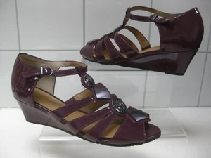 SANDALIAS HOTTER 4 MULES GLADIATORS 37 SURABAYA cuero cuña tacón medio morado - Imagen 1 de 12