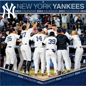 New York Yankees Baseball 2024 WALL CALENDAR Official New Sealed in Shrink Wrap - Picture 1 of 2