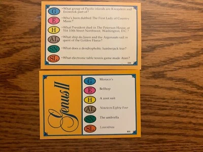 100 Random Trivial Pursuit cards Genus II edition - Image 1 of 2